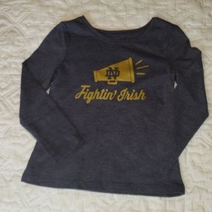 Girls heathered navy ND top